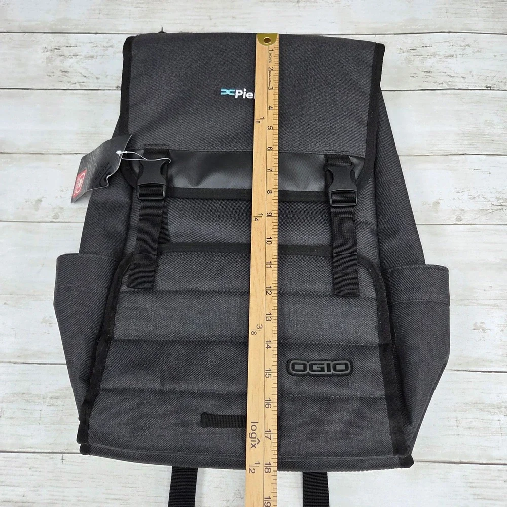OGIO Pierian Rucksack Laptop Backpack Mens Heather Gray Buckle Flap Canvas